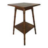 1960 carved bamboo wood side table, pedestal table