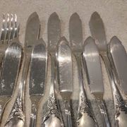 9 fish cutlery pieces, 18 pieces, silver-plated metal, Christofle Marly silversmiths