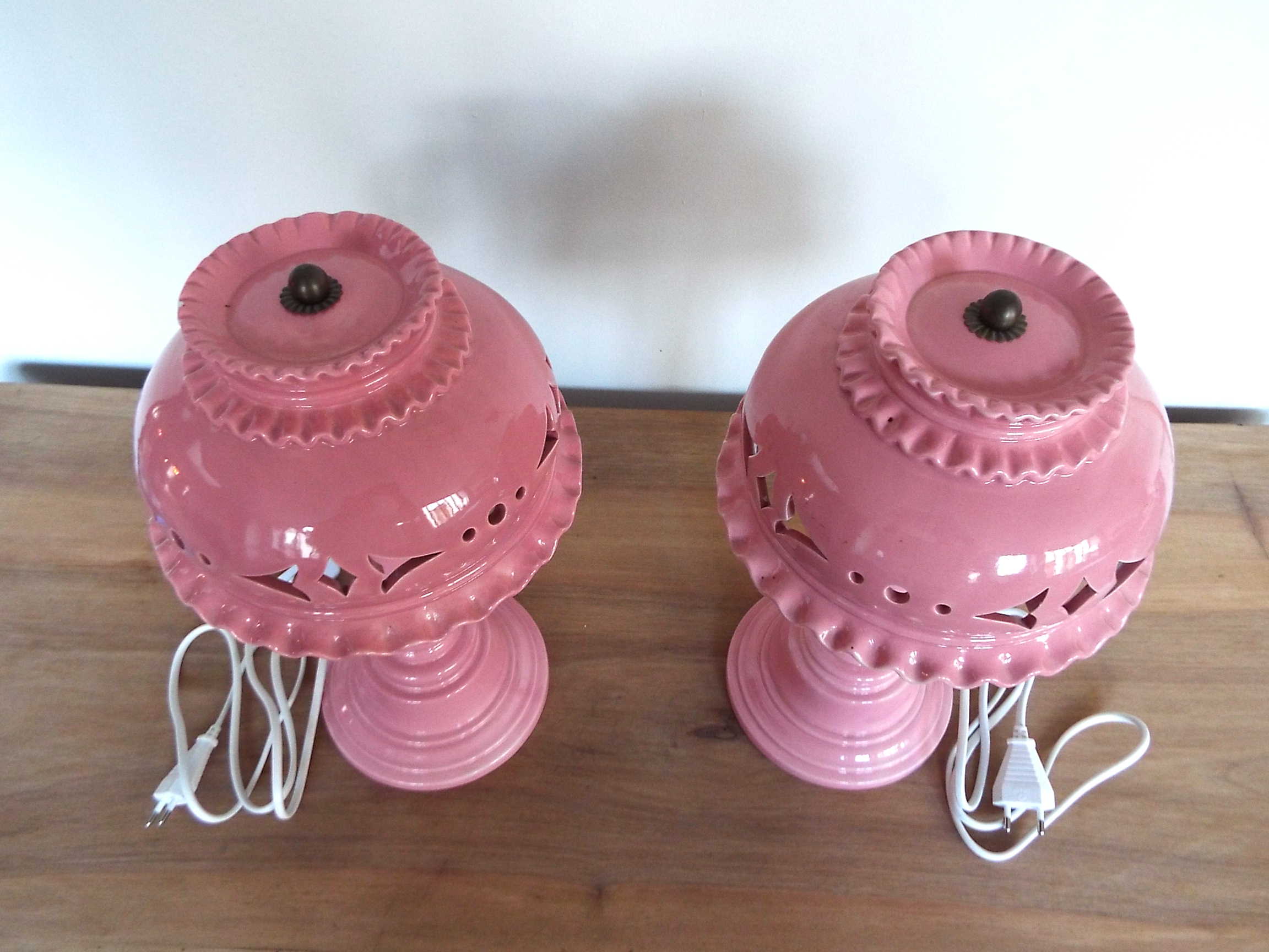 Pair of ceramic lamps