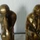 PAIR OF GREENHOUSE BOOKS IN LATON BRONZE EFFECT RODIN'S THINKER