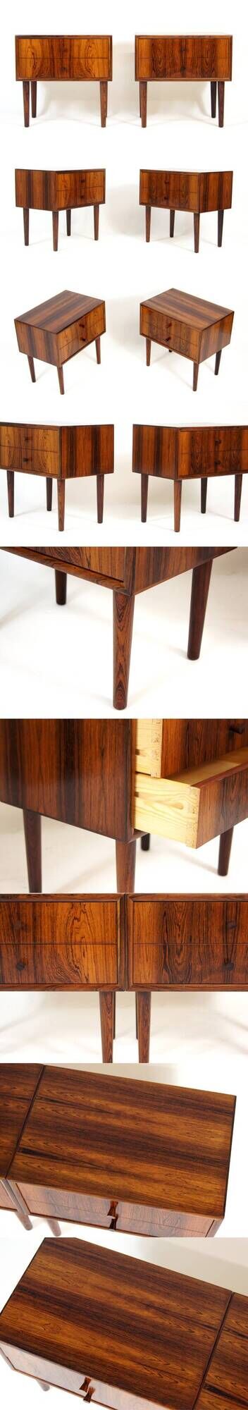 Pair of Retro Vintage Danish Bedside Tables Cabinets Drawers Rosewood Teak 1960s