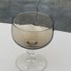 6 champagne glasses in brown and transparent glass vintage 1970