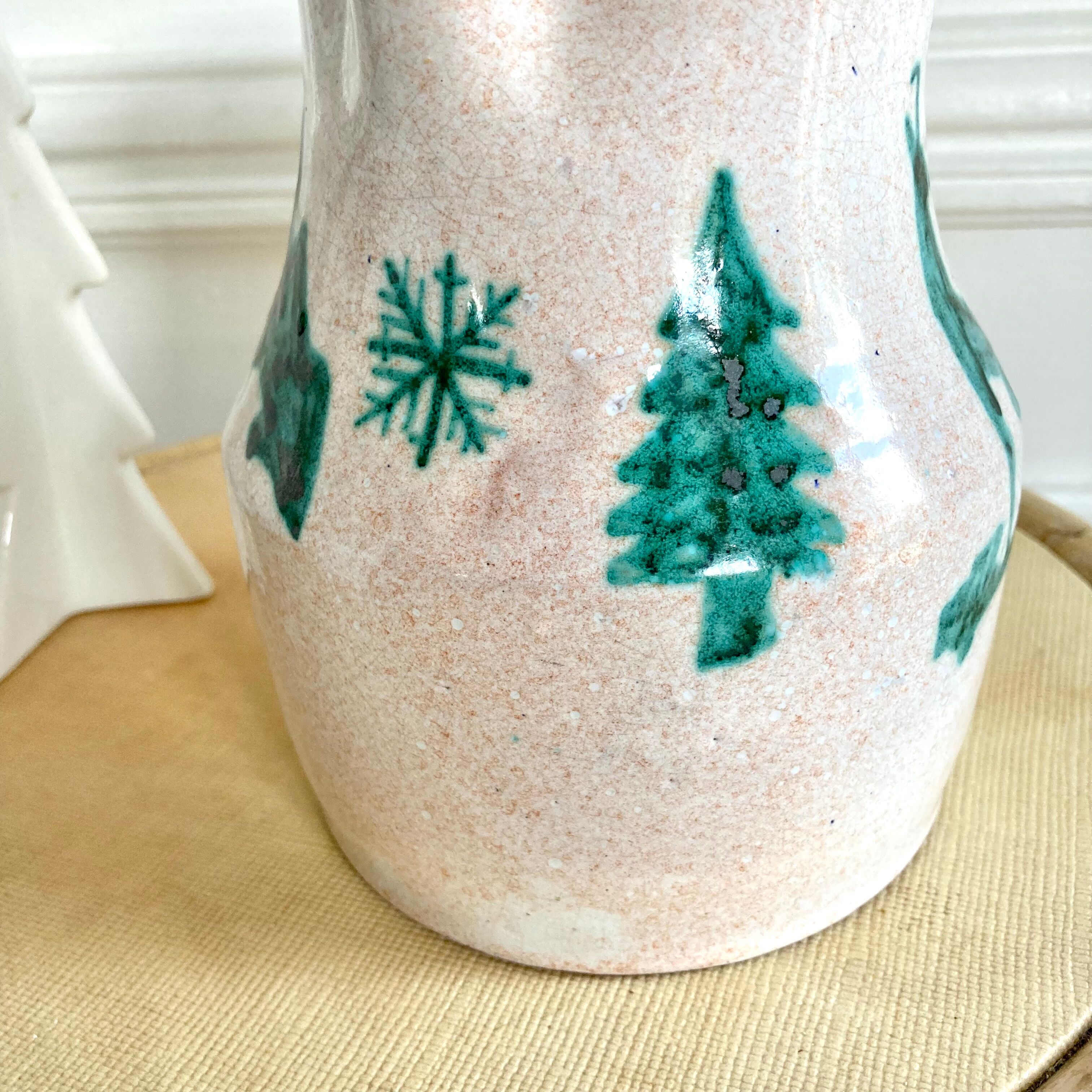 Enamelled pitcher numbered chalet or mountain décor