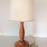 Turned wood lamp vintage 60s-70s