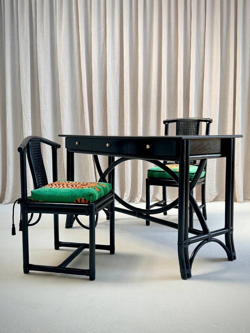 Gasparucci Italo office set / Jokhang Tiger velvet, designed by J. Hartig, Schumacher