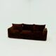 Rare 1970s brown velvet multifunctional modular sofa