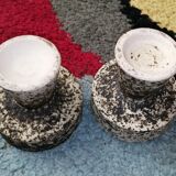 Pair of small ceramic candle holders Structured by Pieter Groeneveldt 1960's