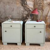 Pair of celadon bedside tables