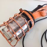 Vintage orange atrow workshop light with duralex glass