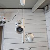 Vintage eyeball pendant chandelier with 3 lacquered reflectors