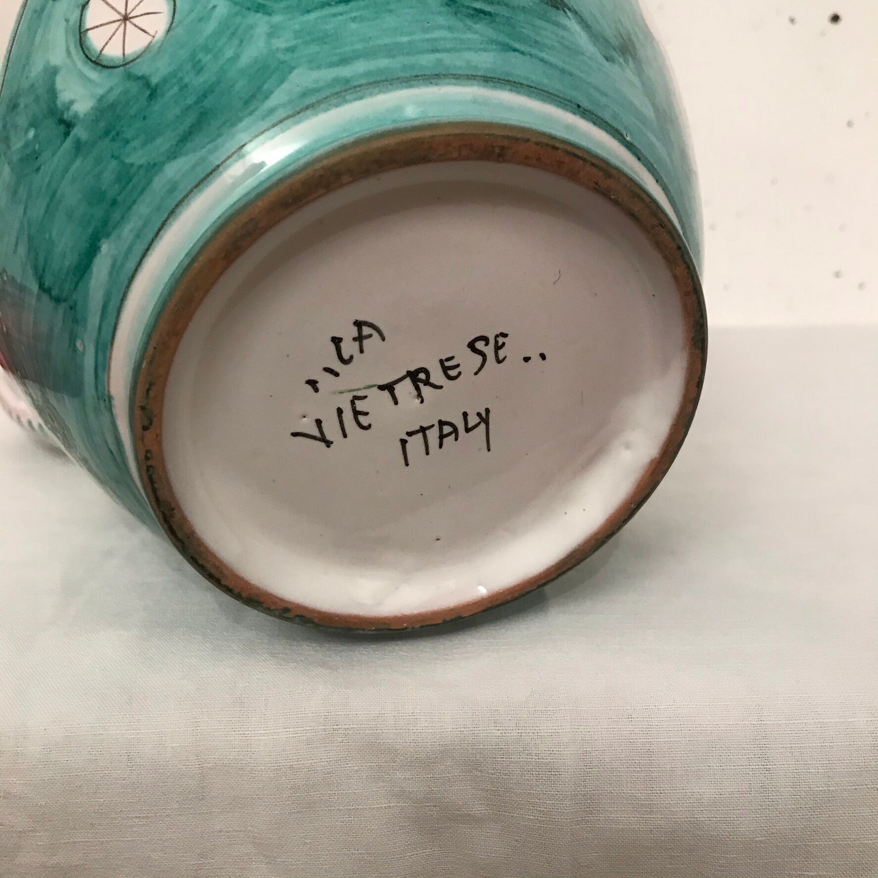 Ceramic pitcher La Vietrese Italy 1960