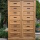 Notary cabinet in solid raw oak, 1920