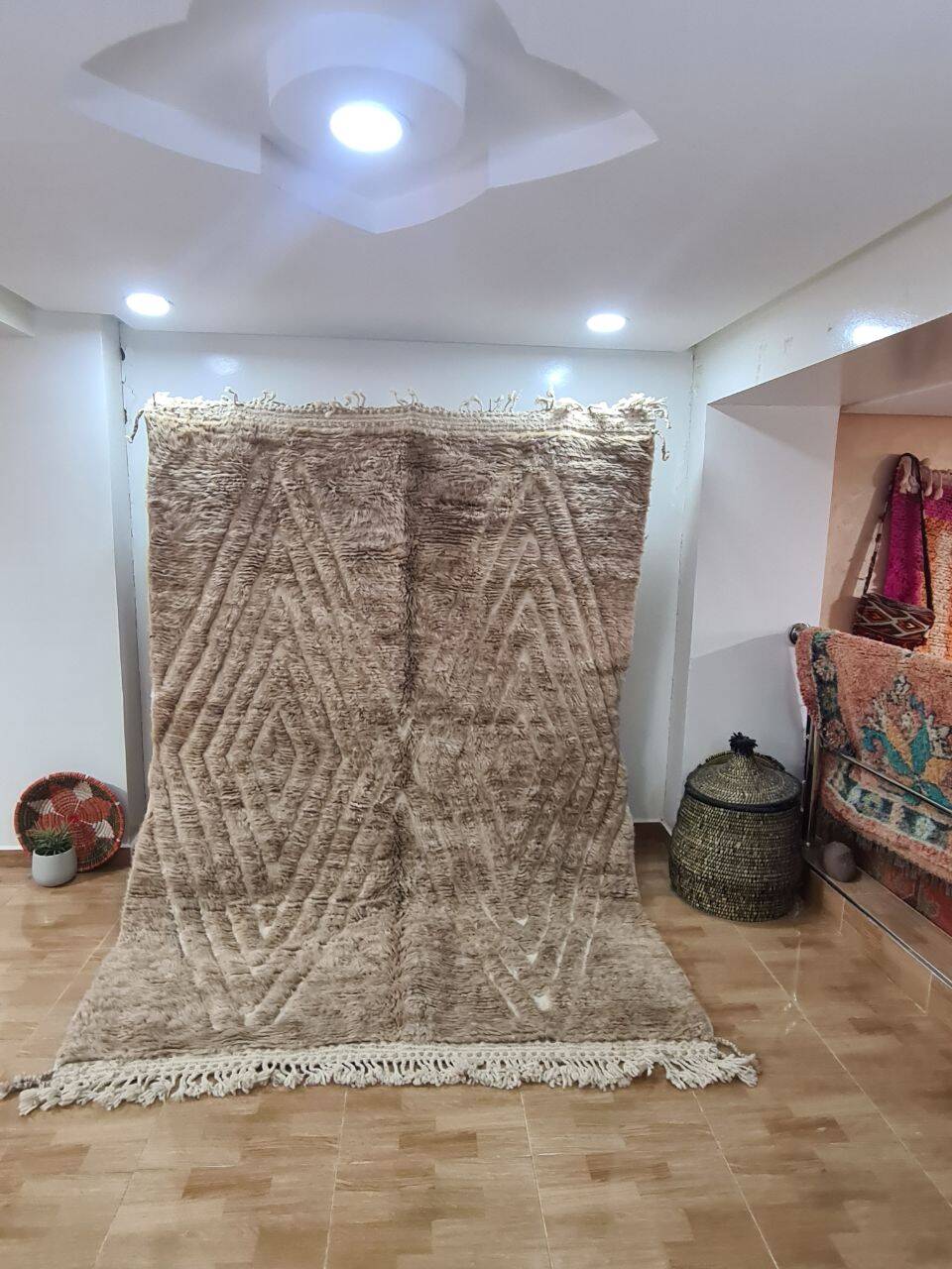 Handmade wool Berber rug 250x150 cm