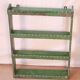 Old original Burmese teak wall shelf with green patina