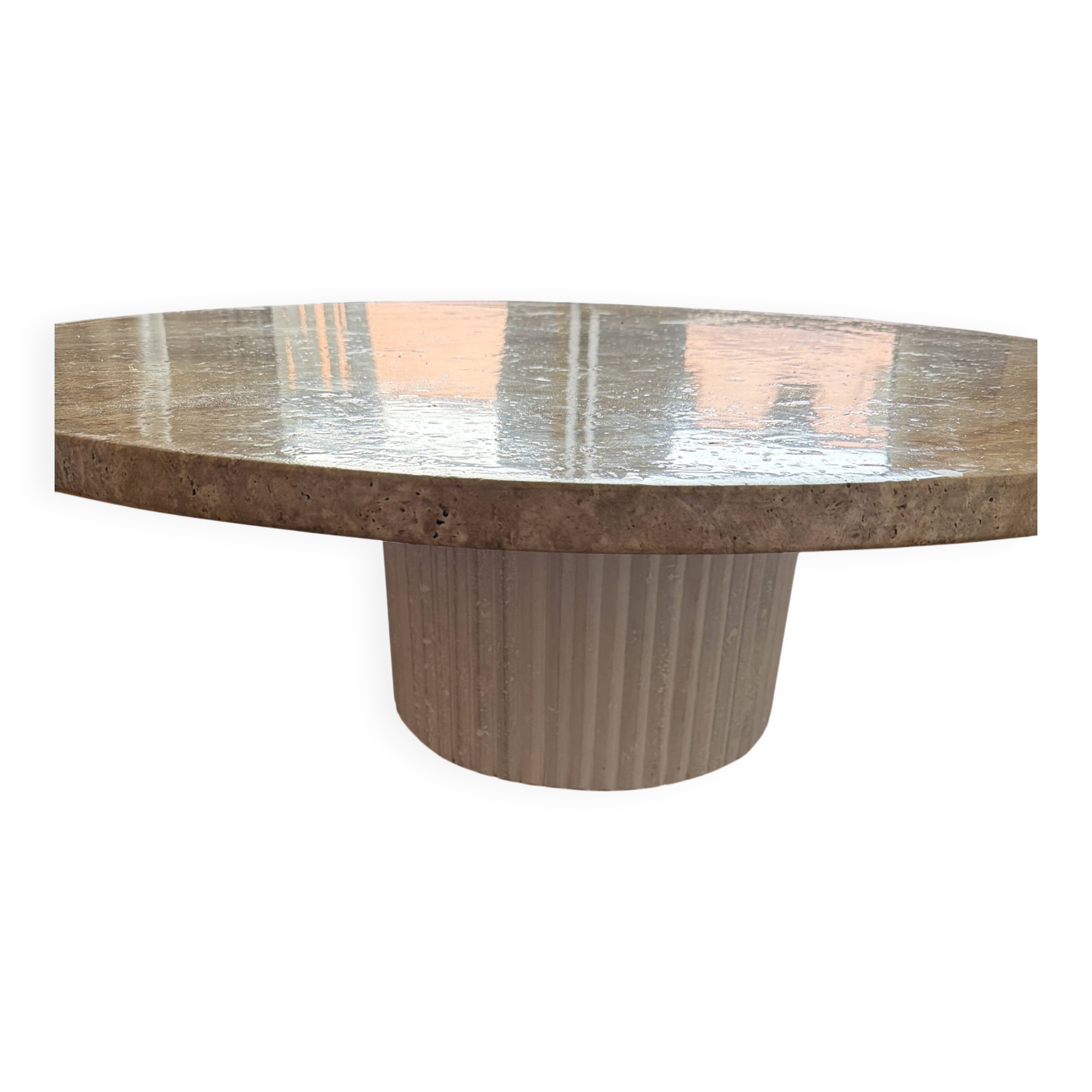 Travertine round table