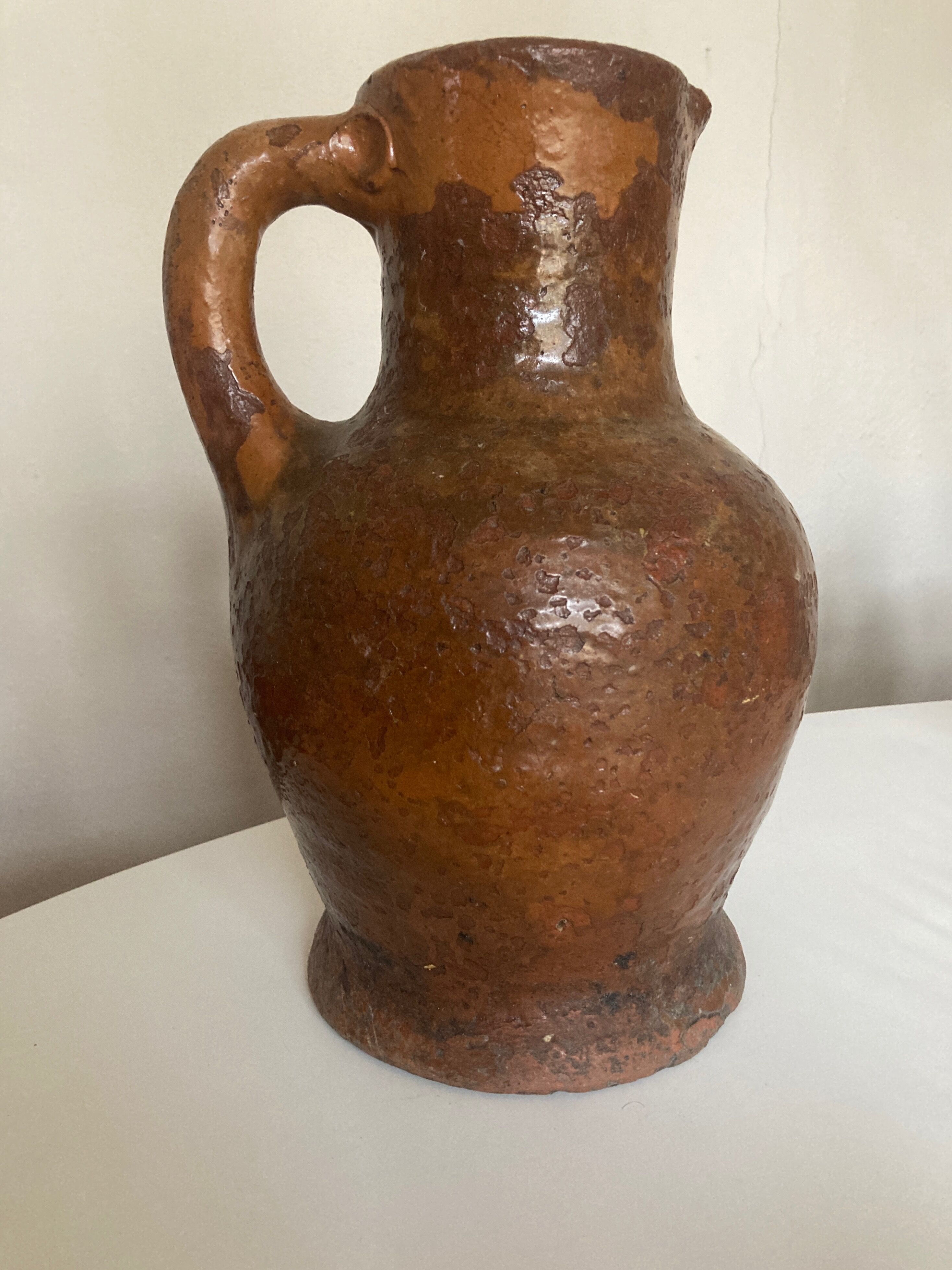 Farm pitcher late 19th in terracotta folk arts XXXL