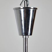 Glass and chrome chandelier