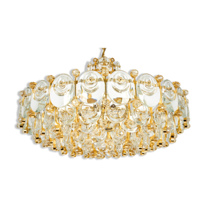 Lustre en laiton et cristal, - sciolari