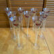 Series 9 Champagne Flutes Fine Glass Hand-Painted Floral Decor Vintage #E3