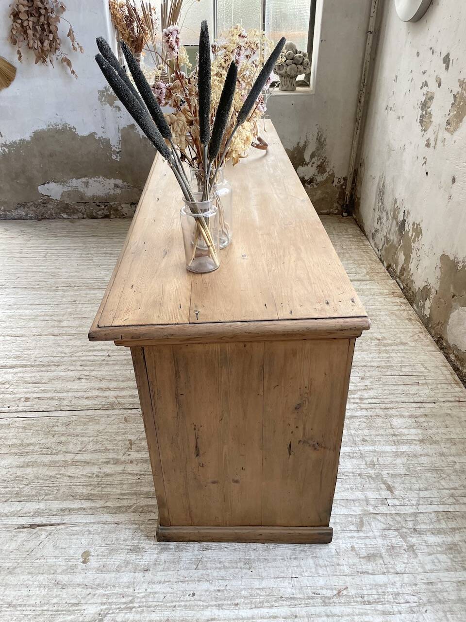 2m pine counter or central island with storage