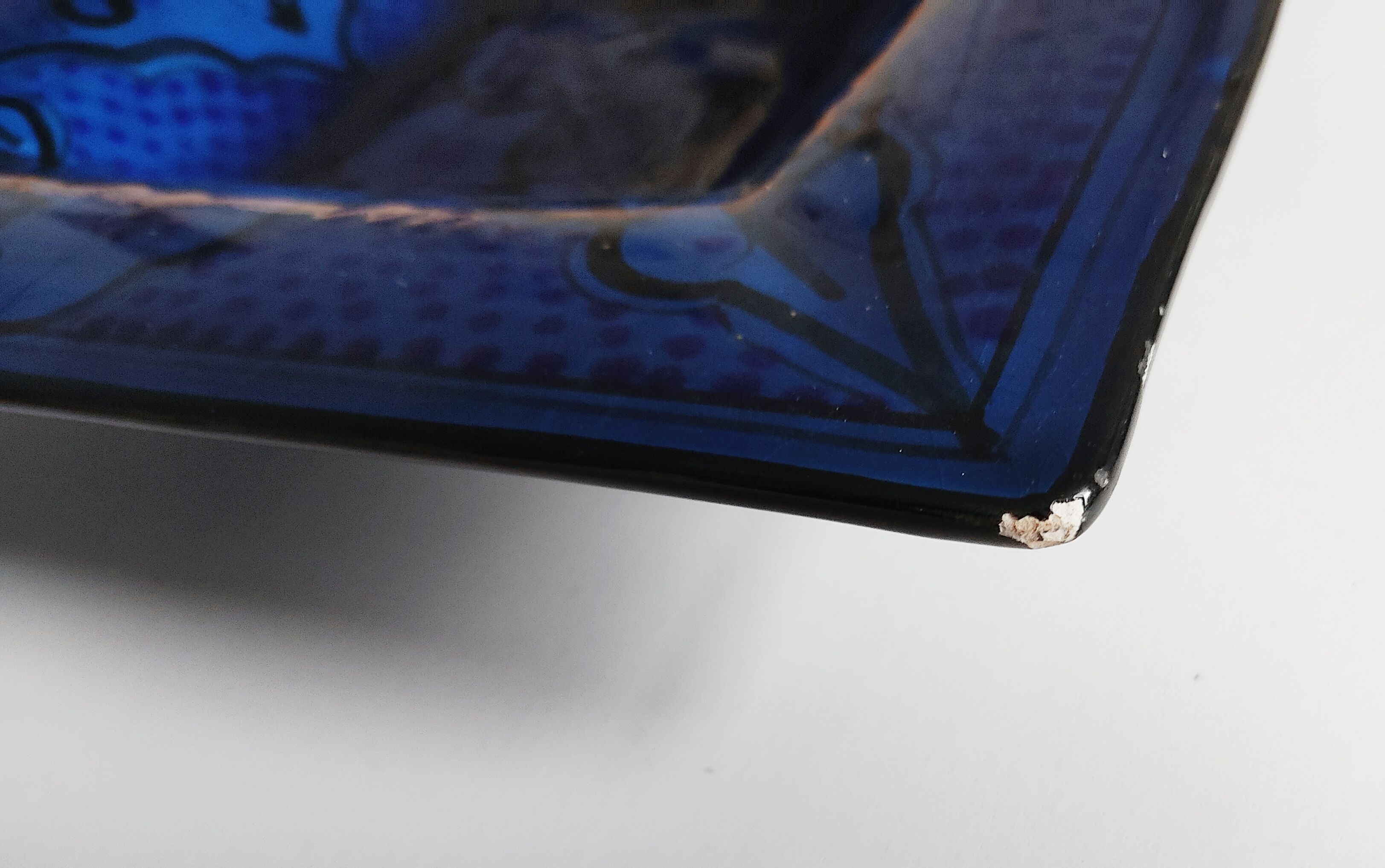 Empty square pocket oriental turkish ceramic