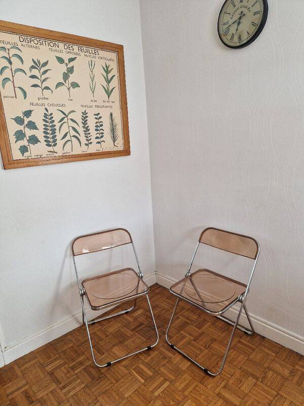 Pair of vintage Plia design chairs by G. Pipette for Castelli from the 60s