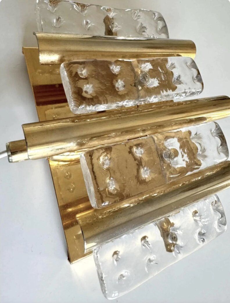 Mid-century modern Swedish crystal wall sconce from Orrefors, 1960