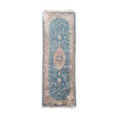 Tapis coureur Kerman en soie ancienne noué à la main années 1940