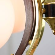 Mid-Century Modern Italian Brass and Opaline Chandelier