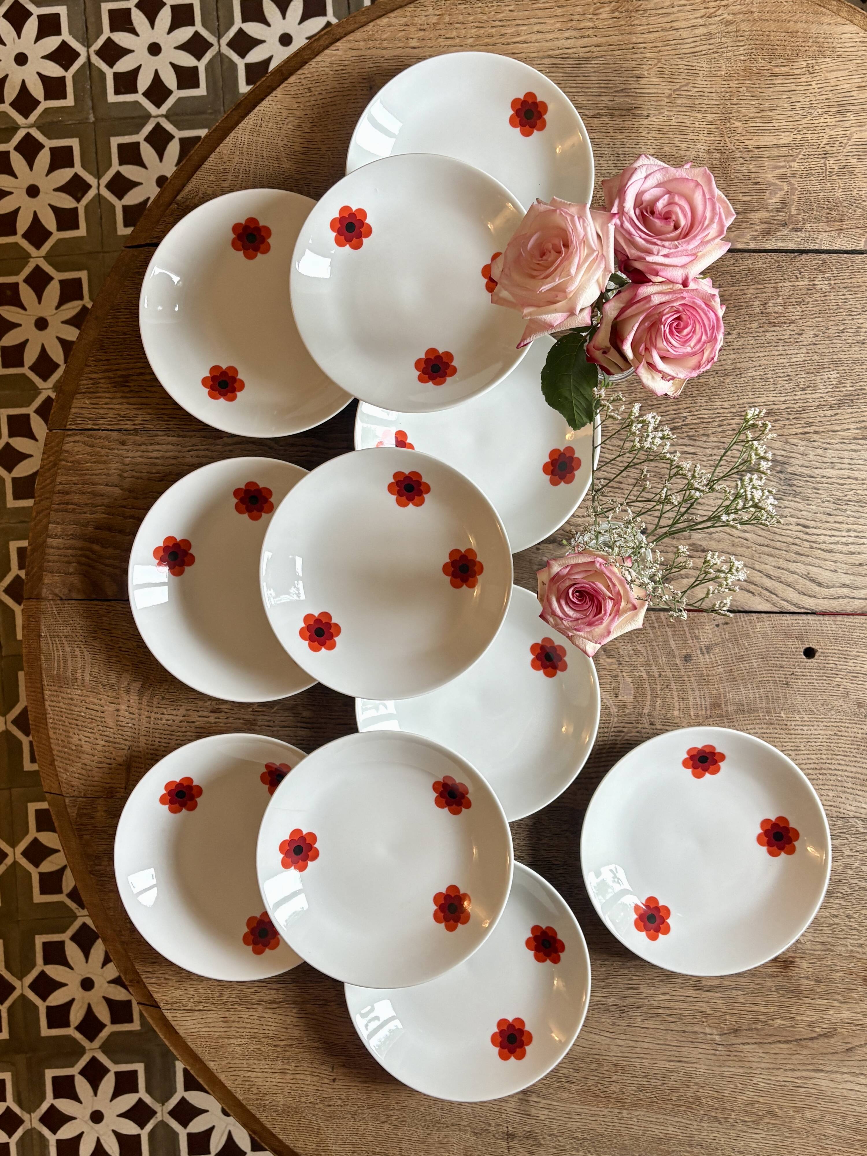 Lot de 11 assiettes creuses vintage, Scherzer Bavaria