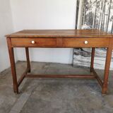 Table in raw oak, countryside.
