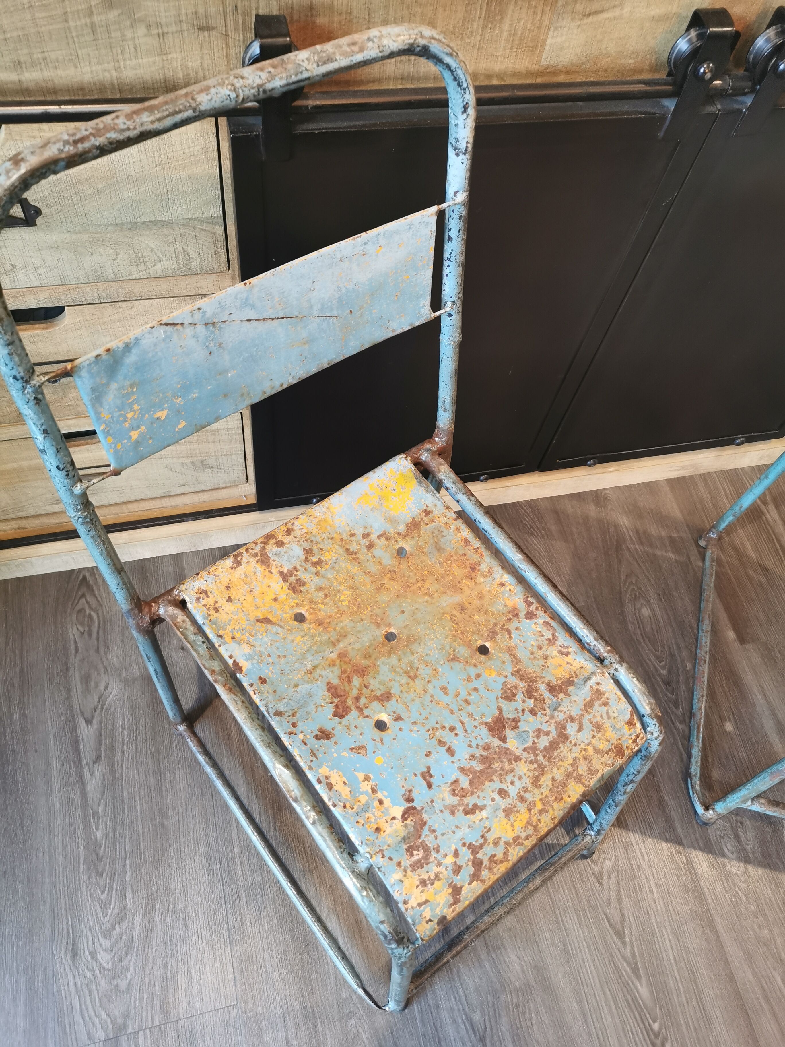Pair of industrial bistro chairs