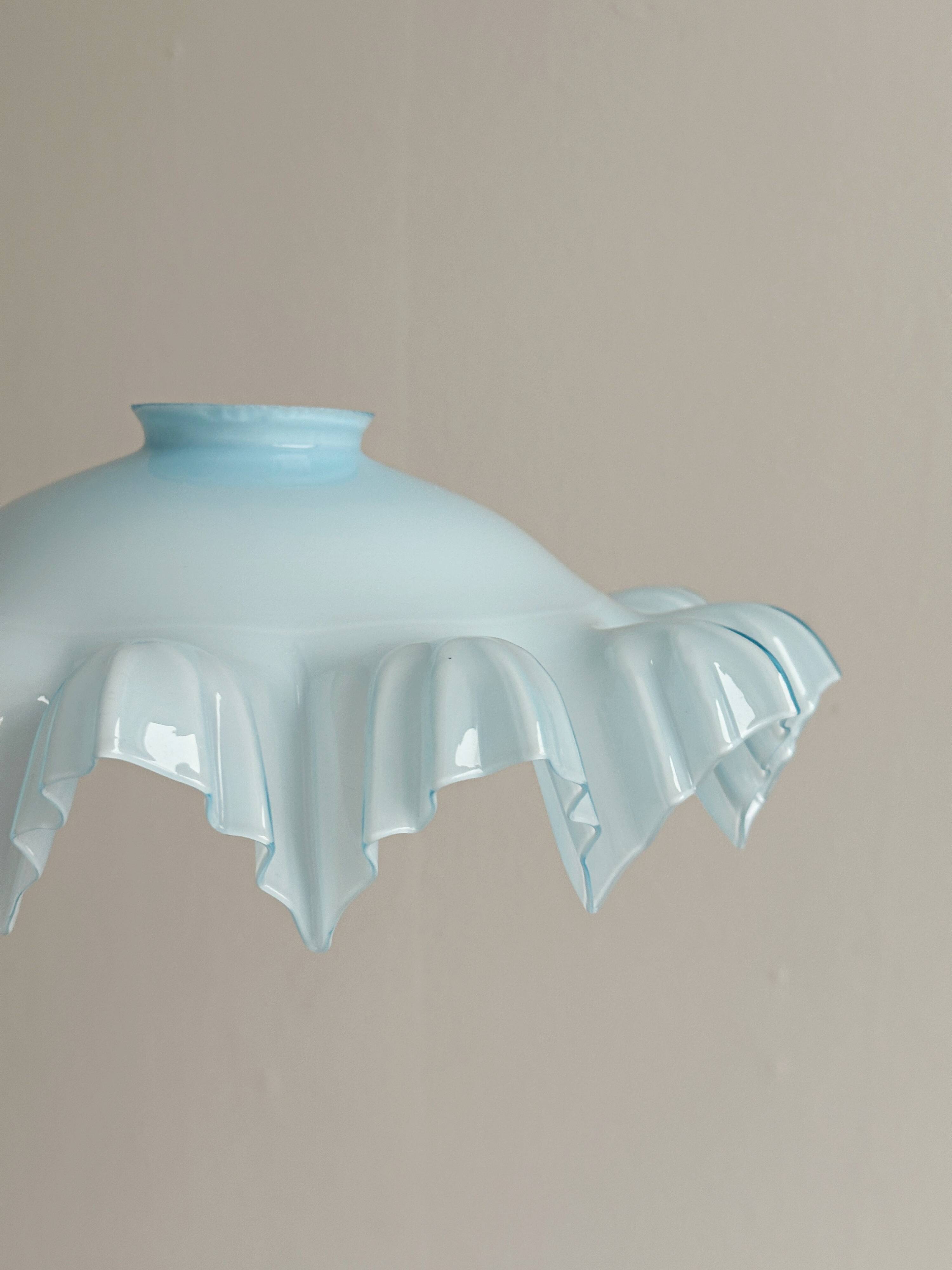 blue opaline glass pendant lamp