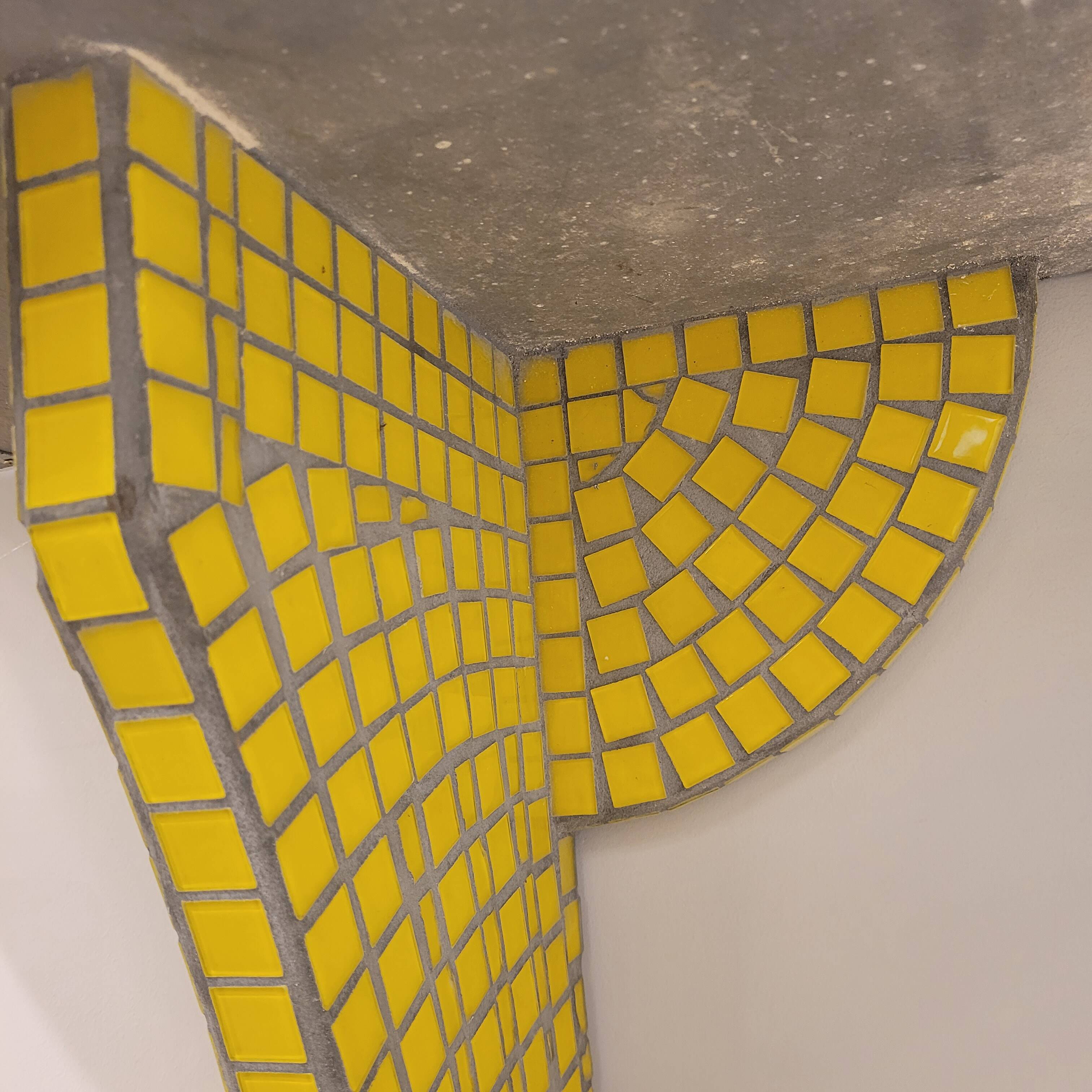 Pair of floating consoles, tesela mosaic, Art Decó, 50's – France