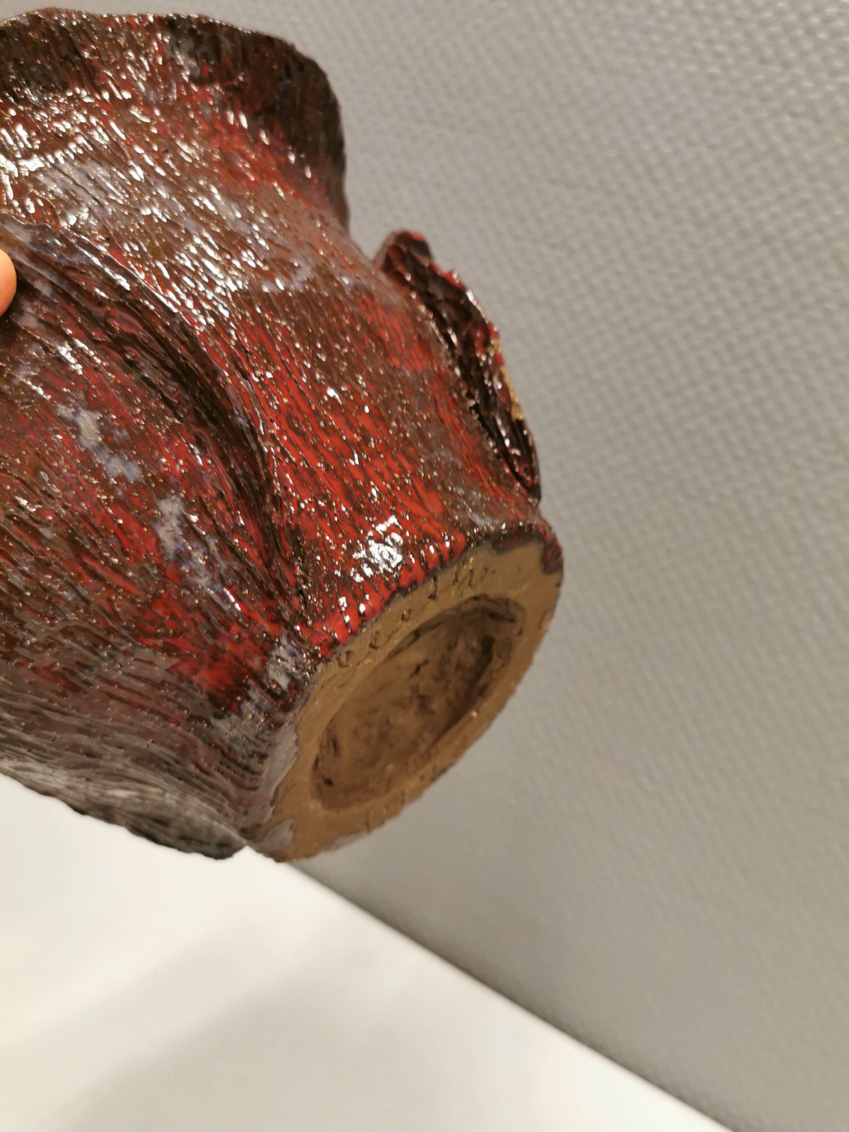 Bowl in ceramic, in beautiful colours, Danish and from Sloth art pottery 1978 (signed)