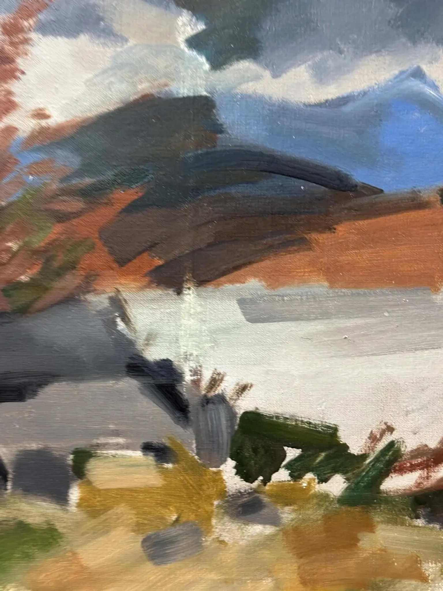 Original Swedish Oil on Canvas – “Landscape” by Ivar Hjertqvist – Vintage & Framed 74 × 65 cm (29" × 25.5")