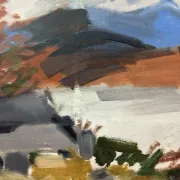 Original Swedish Oil on Canvas – “Landscape” by Ivar Hjertqvist – Vintage & Framed 74 × 65 cm (29" × 25.5")