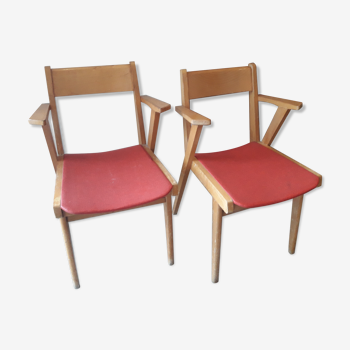 Lot of two armchairs bridge 1950