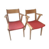 Lot of two armchairs bridge 1950
