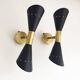 Pair of Italian design flute wall lights from the 1950s
