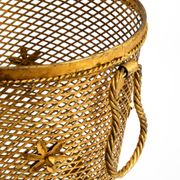 Large Mid-Century Regency umbrella stand made of gilded metal, Italy 1960s