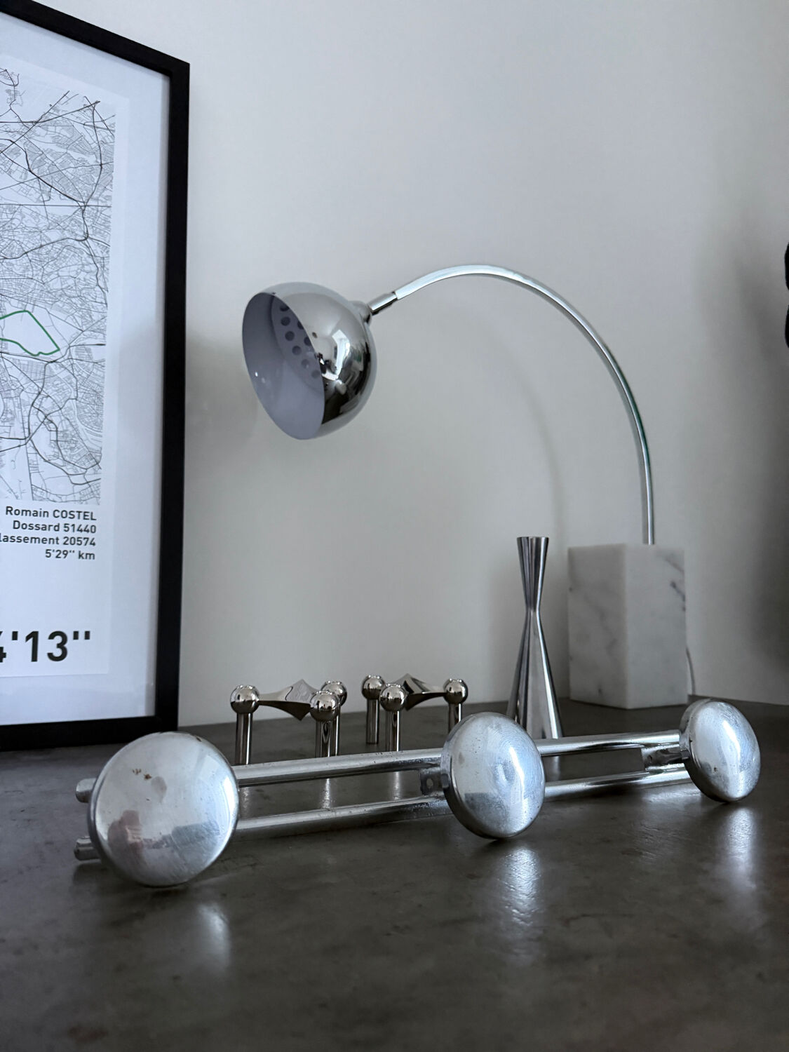 Vintage chrome wall coat rack