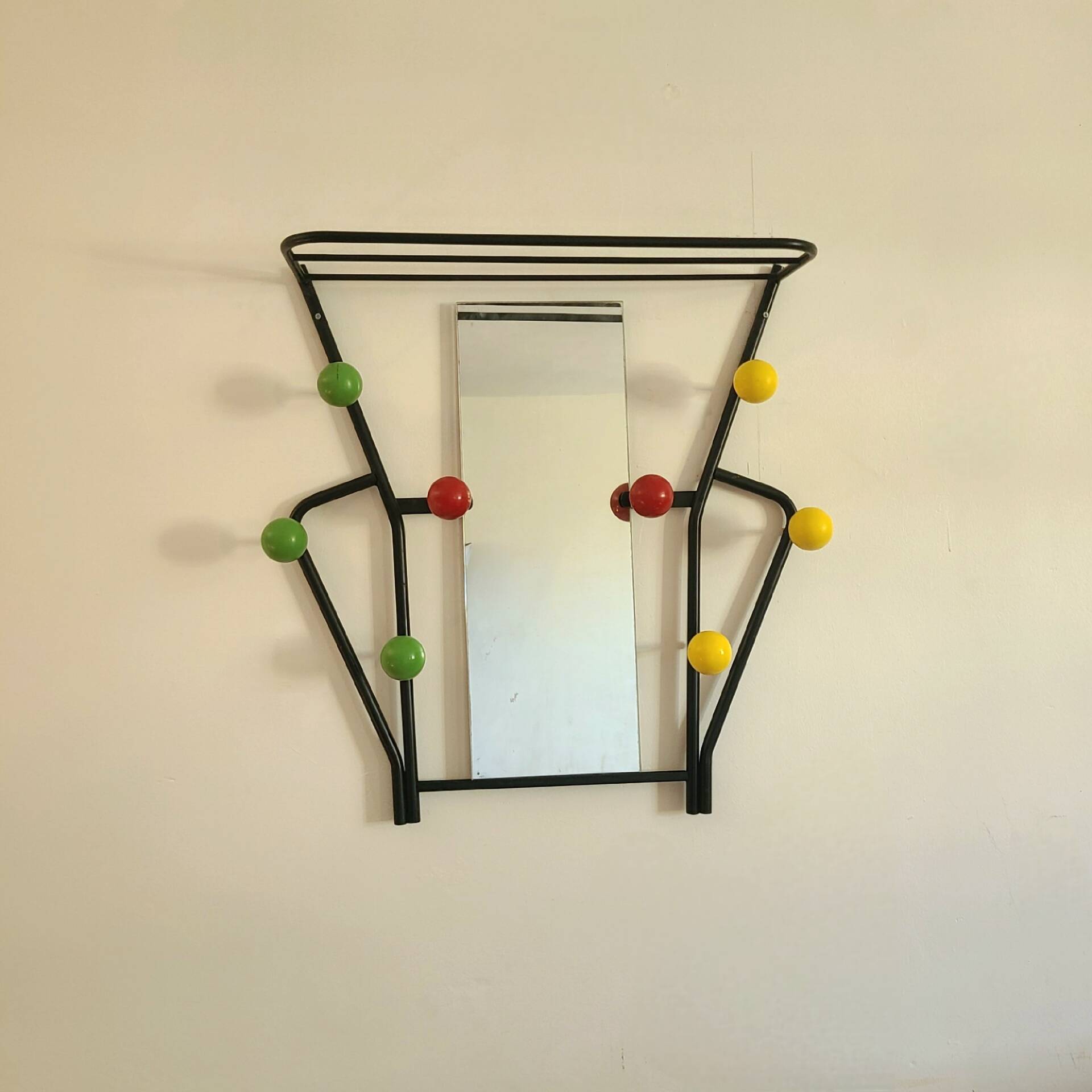 Porte manteaux vintage années 1960 boules miroir design Roger Feraud