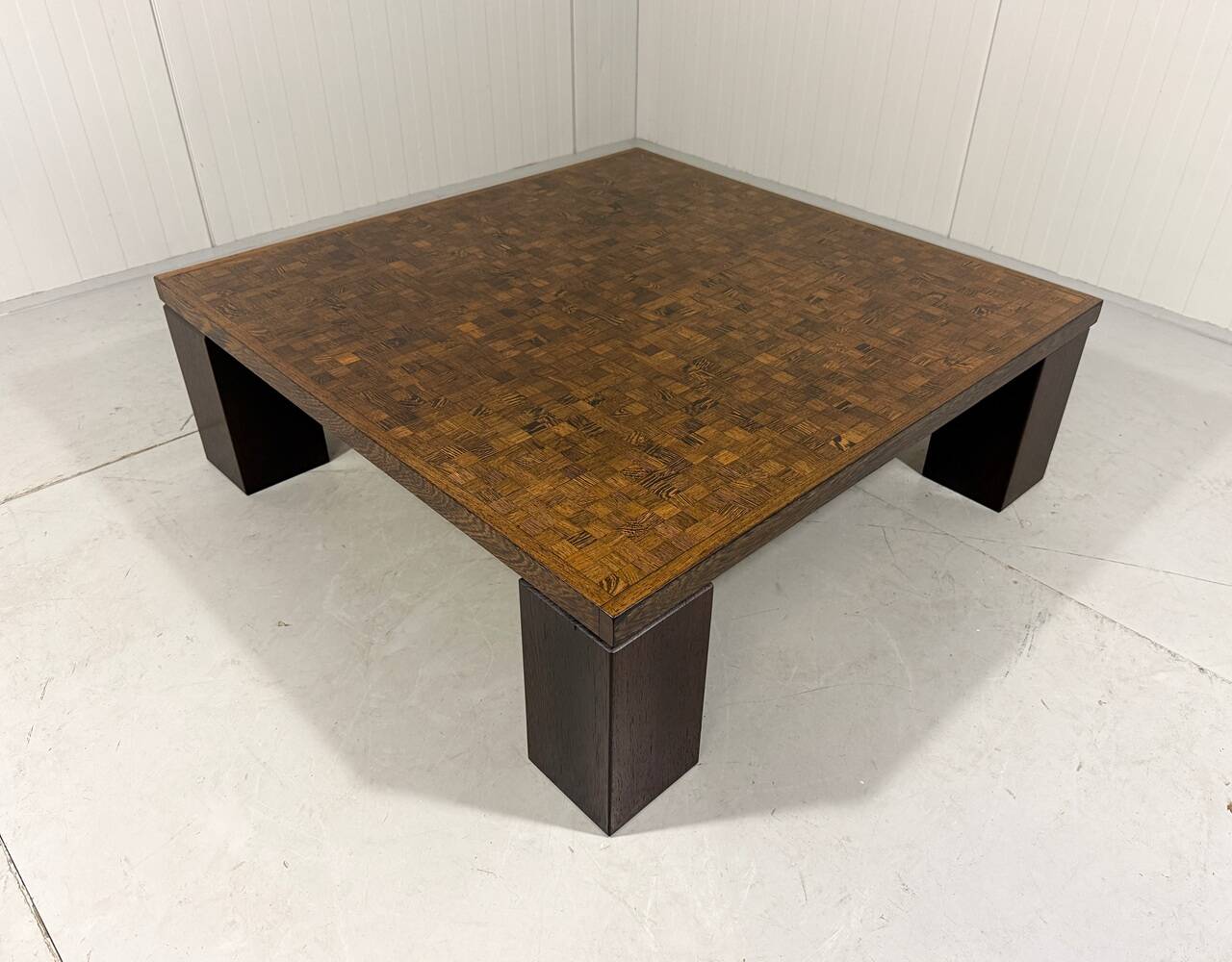 Danish coffee table in wenge end-grain mosaic Tranekaer Denmark