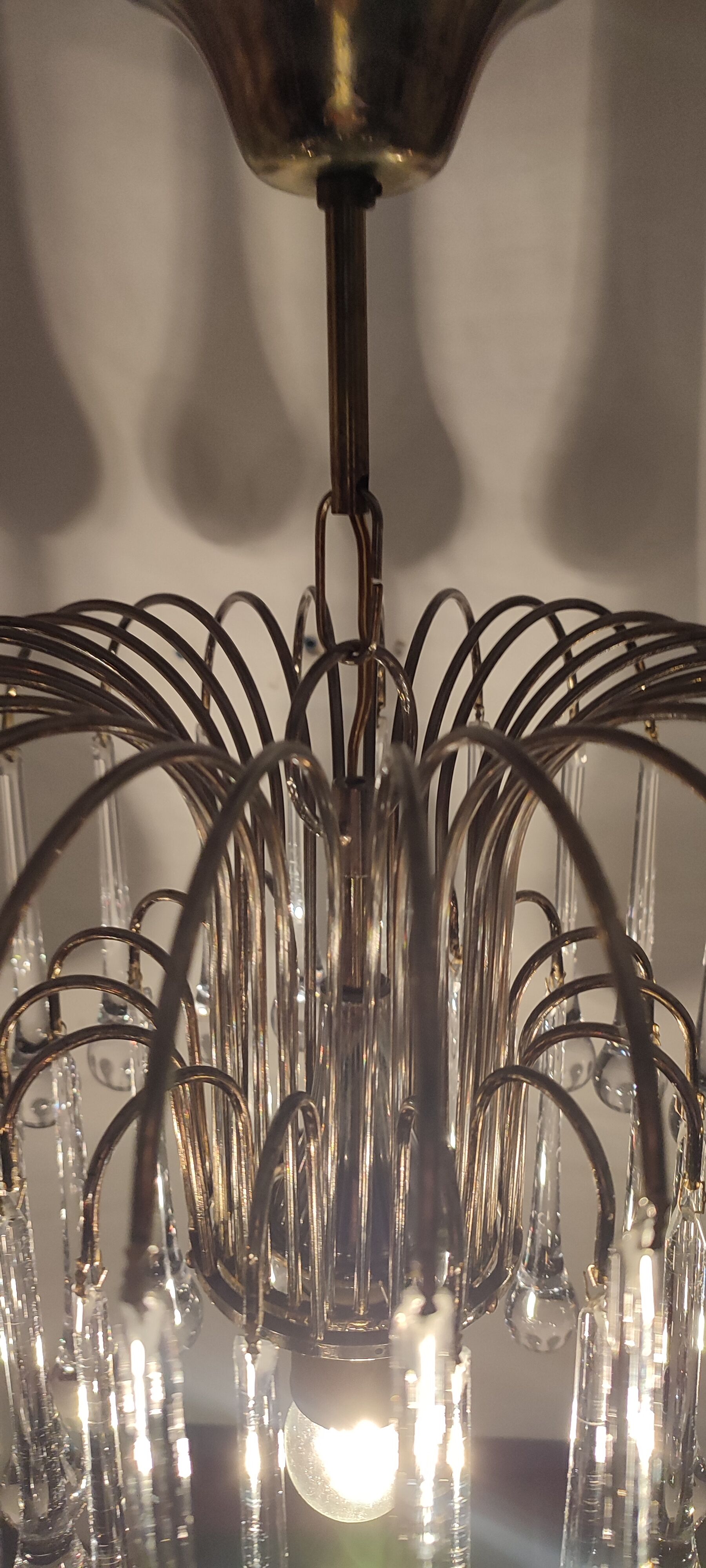 Ceiling lamp "Venini" of crystals. Italy 1970s