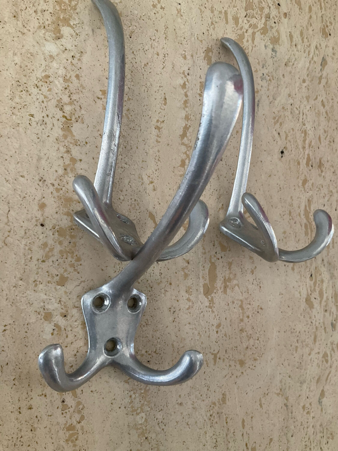 Series of 3 hooks from the 50s-60s in cast aluminum