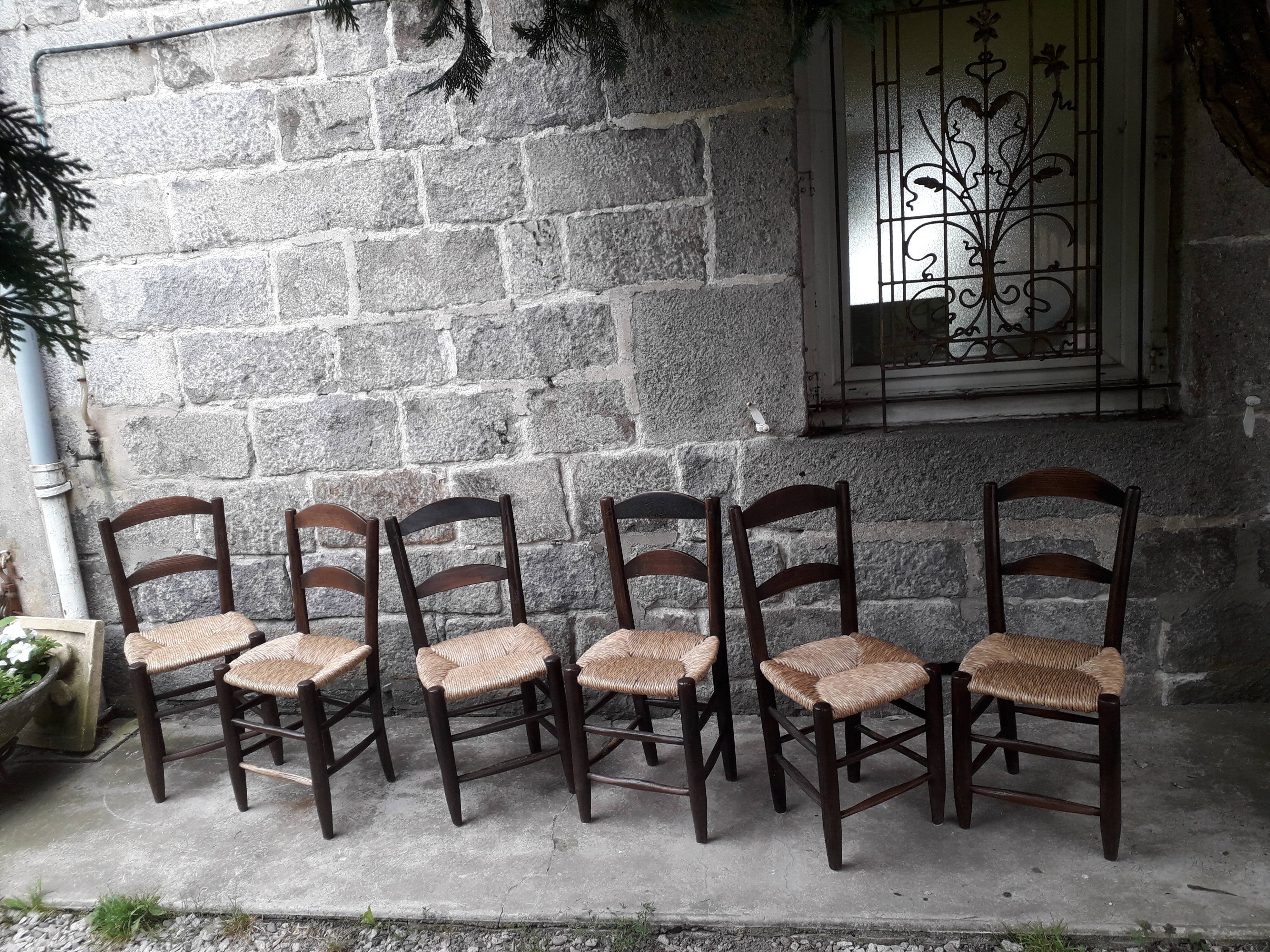 Mulched brutalist chairs, set of 6