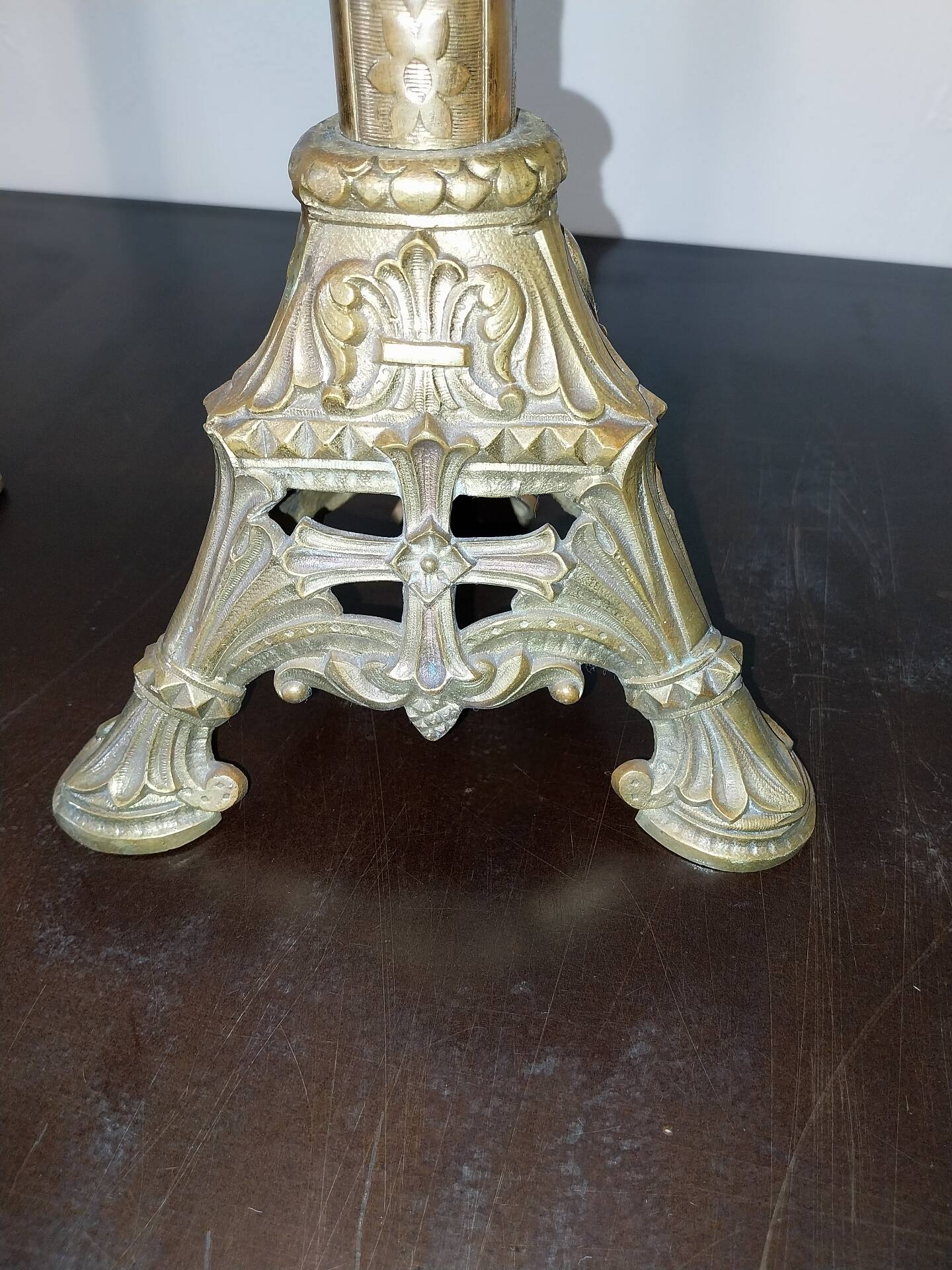 Antique brass candelabrum