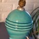 Pied de lampe boule turquoise