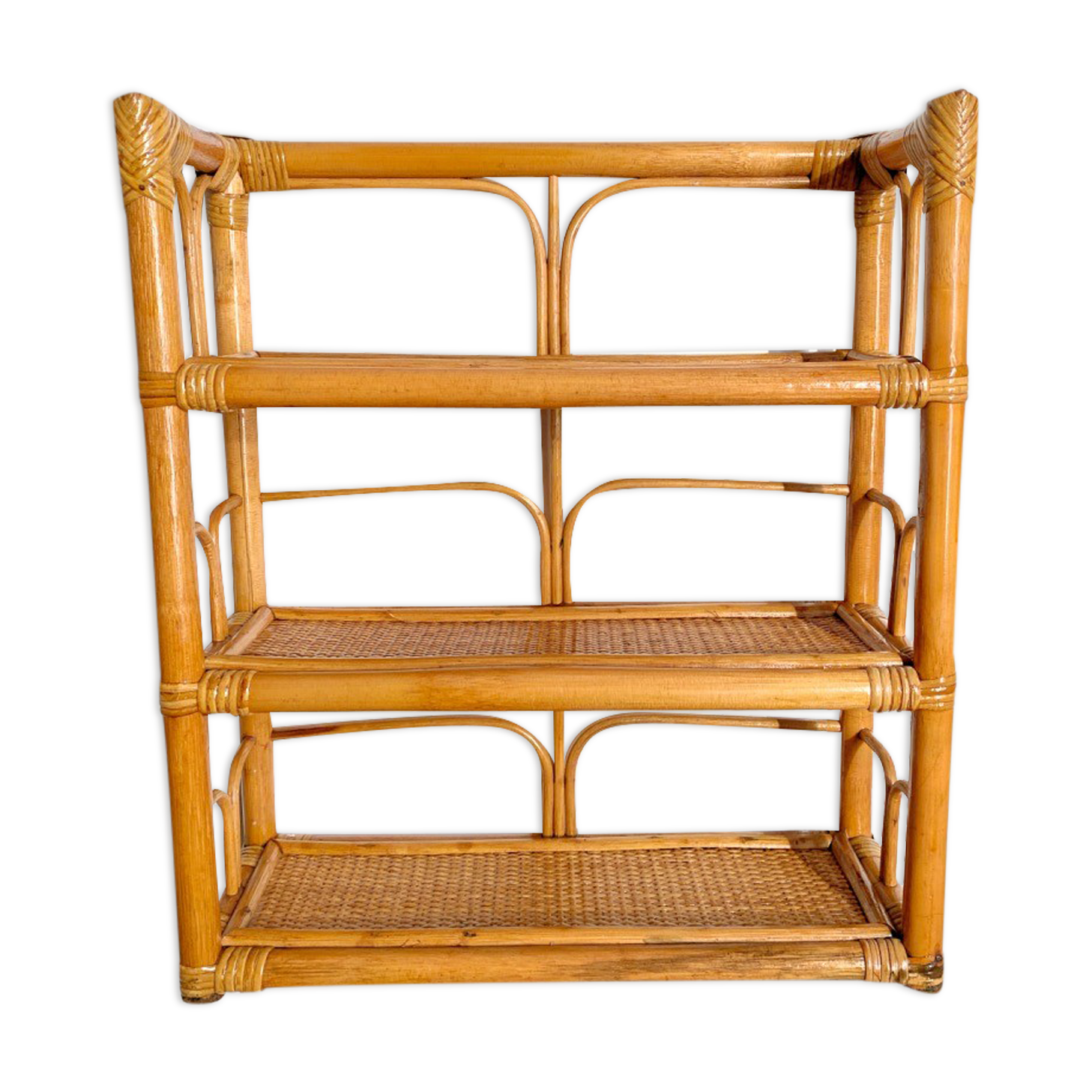 Rattan wall shelf